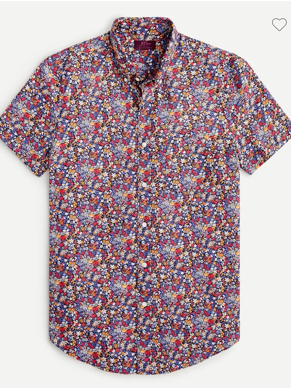 J Crew Liberty of London Men’s Slim Fit Floral Short Sleeve Button Down